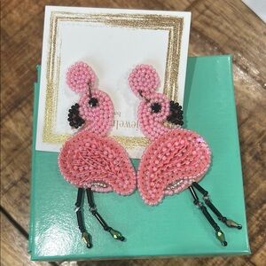 Pink Flamingo Beaded Earrings